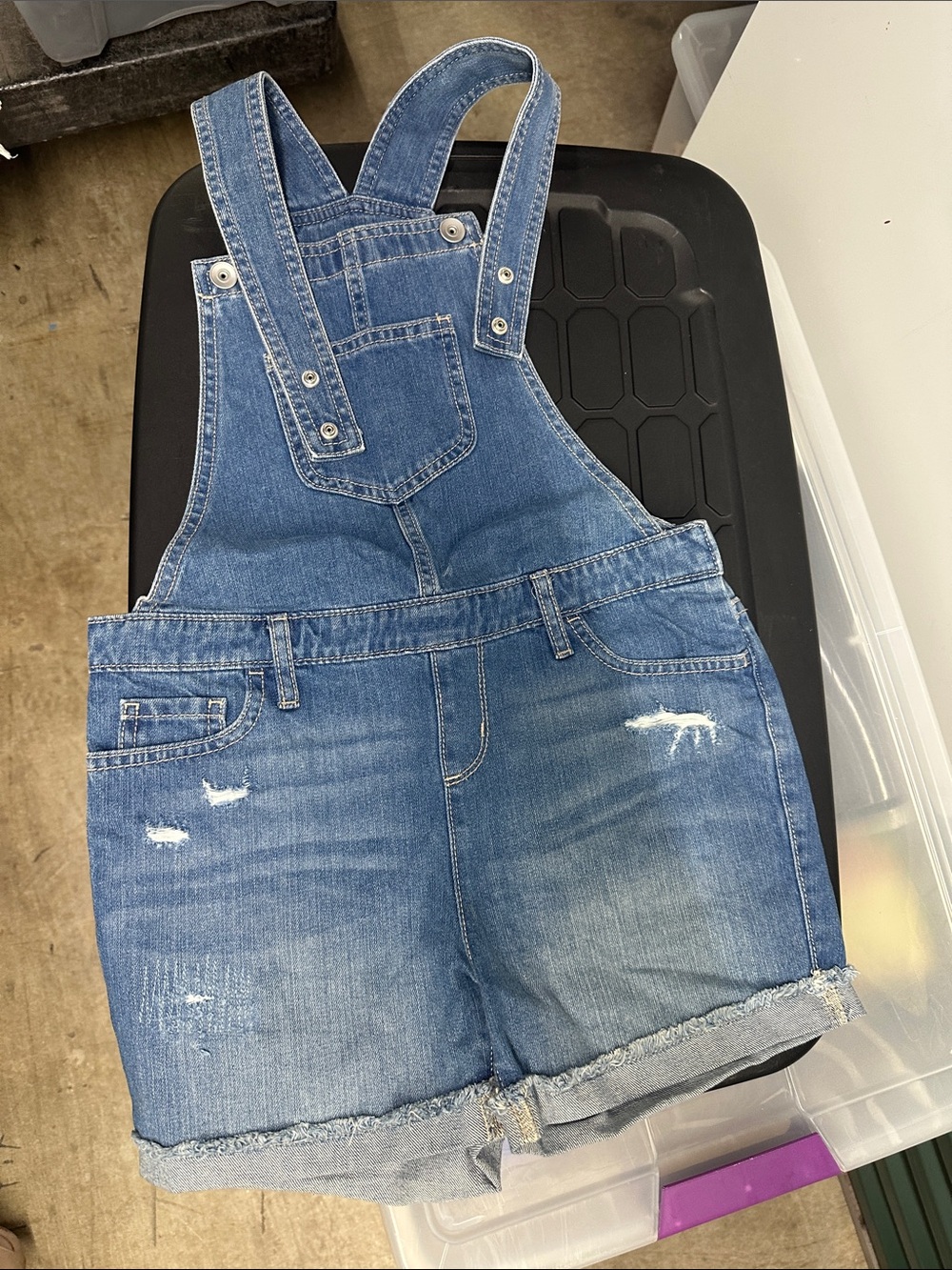 The Children's Place Blue Denim Short Overalls